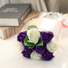 韓國 Black&White 香皂花裸花束, 紫色, 1個