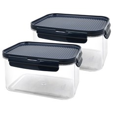LocknLock 樂扣樂扣 Modular 長方形積木晶透保鮮盒, 1組, 1500ml 保鮮盒2個