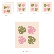 MYUMYUMYU 沐慕家居 木漿棉環保抹布 四個龜背葉, 18 x 20cm, 6個