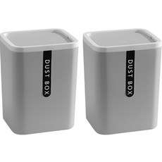 Saenghwalgongsik 桌上型搖蓋式迷你垃圾桶 2入, 灰色, 2個