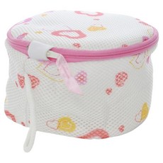 aisen 立體造型粗細雙層網 內衣洗衣網 (M型) - 筒型設計, 白色 + 粉色, 1個