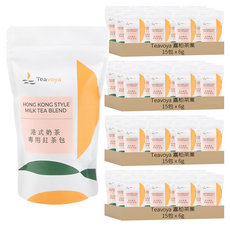 Teavoya 嘉柏茶業 港式奶茶獨享包, 6g, 4盒, 15包