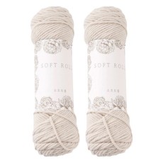 Soft Roll 編織線 100g, 06 燕麥米色, 2個