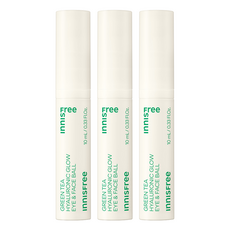 이니스프리 그린티 히알루론산 글로우 아이 앤 페이스볼, 10ml, 3개