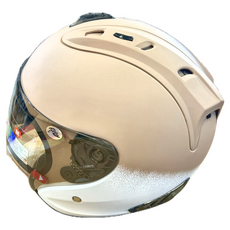 R3A6 全罩式安全帽 含一層護目鏡 ABS材質, 奶茶白, XXL