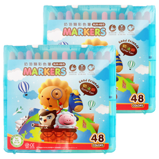 SIMBALION 雄獅 奶油獅 彩色筆 48色, 色彩豐富，適用於彩繪和著色, 2盒