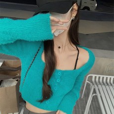 PEONIST 女款鈕扣T恤方領針織衫