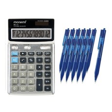 모나미 계산기 MC-111 + 볼펜 FX153 0.7mm 12p, 블루, 1개