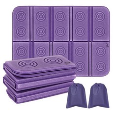 YNK 便攜式可折疊防潮露營坐墊 2入, 紫色