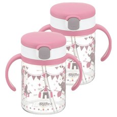 릿첼 AQ 빨대컵, 200ml, 2개, 핑크