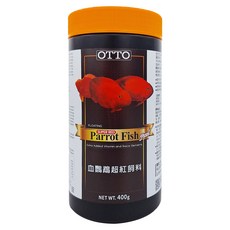 OTTO 建興水族 血鸚鵡超紅飼料 XL 額外添加維生素和微量元素, 400g, 1L, 1瓶