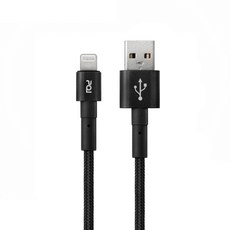 pqi 勁永 USB-A-Lightning 編織充電線, 100cm, 恆星黑 Stellar Black, 1條