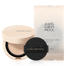 JUNG SAEM MOOL 鄭瑄茉 Essential 親膚裸色氣墊粉餅 SPF50+ PA+++ 14g x 2入組, 3 Fair Light, 1套