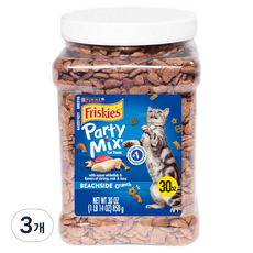 프리스키 고양이 퓨리나 파티믹스 비치사이드 대용량 스낵 간식, 850g, 3개, 바다생선