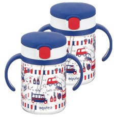 Richell 利其爾 AQ吸管杯 320ml, 海軍藍, 200ml, 2個