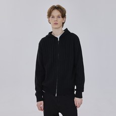 MIND BRIDGE 男士舒適麻花連帽拉鍊半寬鬆版型開襟衫 MZCD71A2