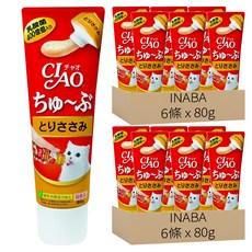 INABA CIAO 乳酸菌肉泥膏, 雞肉, 80g, 12條