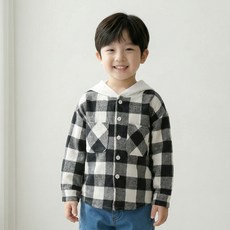 Contikids 孩童格紋連帽襯衫外套