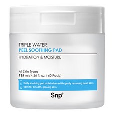 Snp Triple Water水潤去角質爽膚棉 135ml, 60片, 1罐