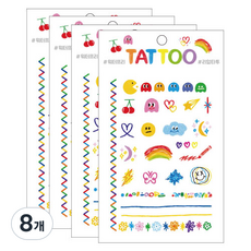 Petit 迷你紋身貼紙 TS003, 彩虹塗鴉, 8個