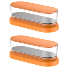 超聲波眼鏡/飾品清洗機 進階款 橘色 高頻震動 快速清潔, 2個