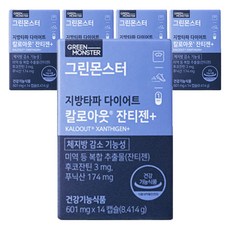 그린몬스터 지방타파 다이어트 칼로아웃 잔티젠+, 14정, 5개