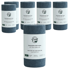 SINCERELY Frog 捲筒式一次性菜瓜布 深藍色, 60張, 6捲