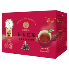 台灣茶人 100%金葉金獎台灣茶 日月潭紅玉紅茶, 2.5g, 15包, 1盒