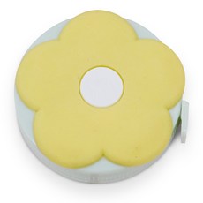 Atteulraim 可愛便攜迷你雙面捲尺花黃色, 1.5m, 1個