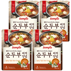Sempio 膳府 豆腐鍋專用醬汁 辣味豆腐燉湯醬 110g 2人份, 4包
