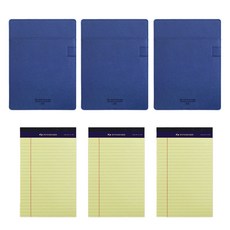 標準墊板 A5 3入 + Legal Pad美式筆記本 50張 3入組合, 海軍藍, 1套