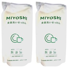 MIYOSHI 無添加 餐具清潔液補充包 350mL, 2包