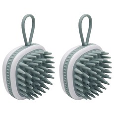 洗髮梳 頭皮按摩, 2個, 綠色