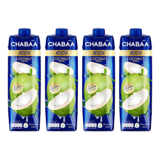 CHABAA 啜吧 100%椰子汁 原裝進口, 1L, 4瓶