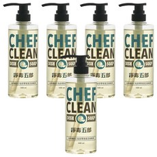 CHEF CLEAN 淨毒五郎 碗盤清潔劑壓頭罐 南瓜酵素 蘆薈萃取 ECOCERT認證植物性原料 不傷手 環保友善, 500ml, 5瓶