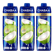 CHABAA 啜吧 原裝進口 100%純椰子水, 1L, 3瓶