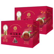 台灣茶人 100%金葉金獎台灣茶 日月潭紅玉紅茶, 2.5g, 15包, 2盒