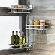 apex Innovation 304不鏽鋼可旋式廚房收納三層架置物架, 單色, 58cm, 3層