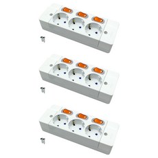 개별스위치 노출 전선형 멀티탭 3구 E-8257, 3개