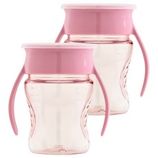 와우컵 베이비 트라이탄 스노우 빨대컵, 207ml, 2개, 핑크