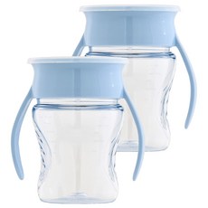 와우컵 베이비 트라이탄 스노우 빨대컵, 207ml, 2개, 블루