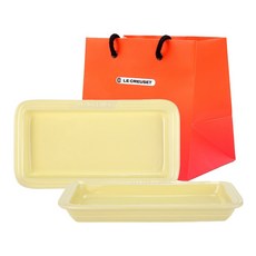 르크루제 직사각접시 2p + 쇼핑백S 세트, 1세트, 직사각접시25cm 2p, 엘리제옐로우