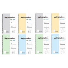 POPO FANCY 半半 2分割 數學練習本, 混色, 8入