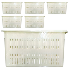 A5長今收納籃 儲物籃 置物籃, 26.8 x 20.5 x 14.5cm, 白色, 6個