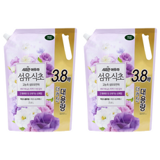 아우라 섬유식초 고농축 섬유유연제 피오니블라썸 리필, 2.6L, 2개