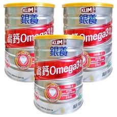 KLIM 克寧 銀養奶粉 高鈣Omega3配方, 含維生素B1，支持心臟功能, 1.5kg, 3罐