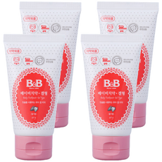 비앤비 베이비 무불소 치약 겔형 딸기맛, 40g, 4개