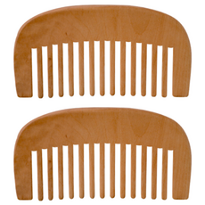 頭皮用木質半月梳, 單色, 2個