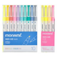 monAmi 輕色系螢光筆 10色 + 4色, Bright Sunshine, 14支