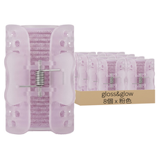 gloss&glow 全能髮捲 Floral Obzet, 粉色, 8件